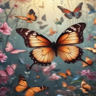 background with butterflies