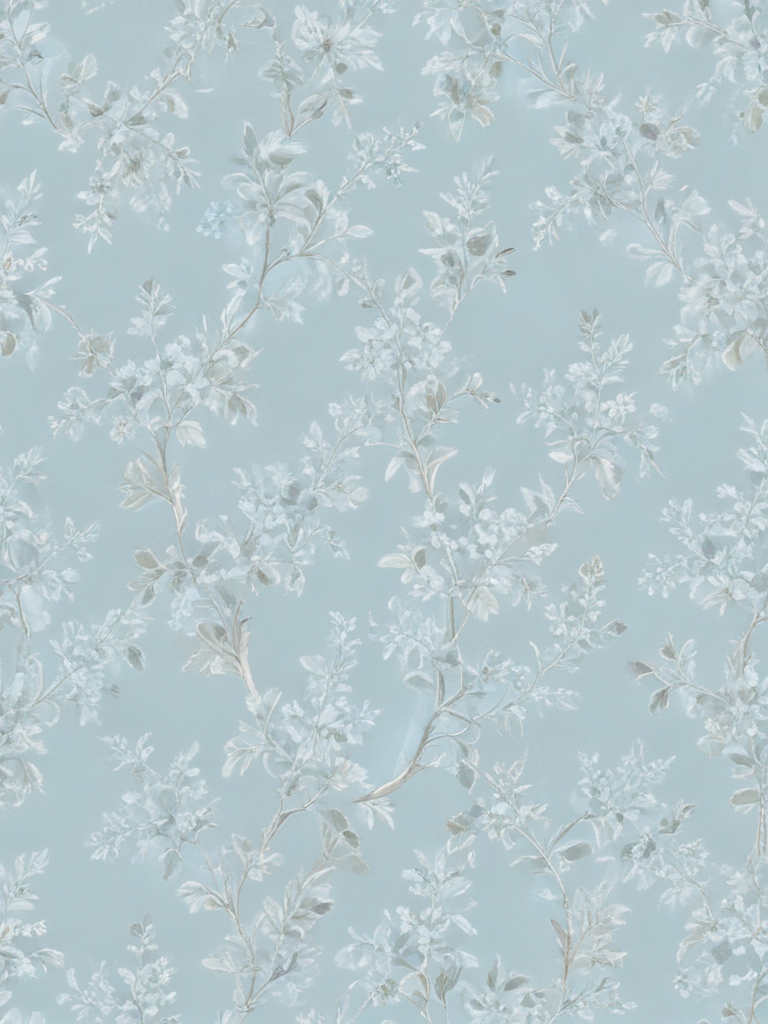Delicate Floral Pattern on Soft Blue Background for Elegant Decor