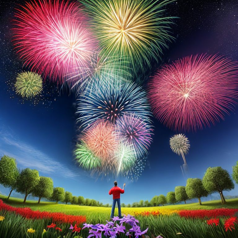 mesmerizing fireworks display with 'Happy Birthday Raphael' written ...