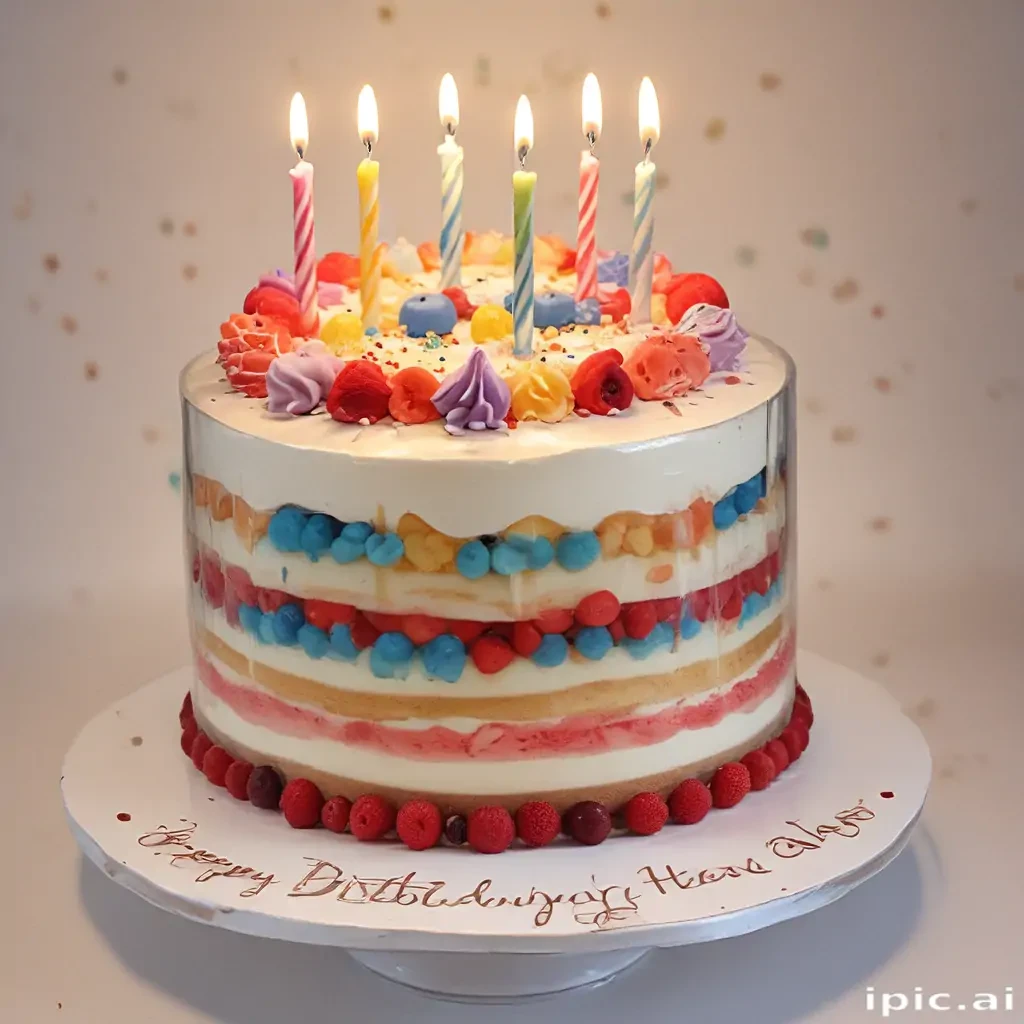 transparent birthday cake