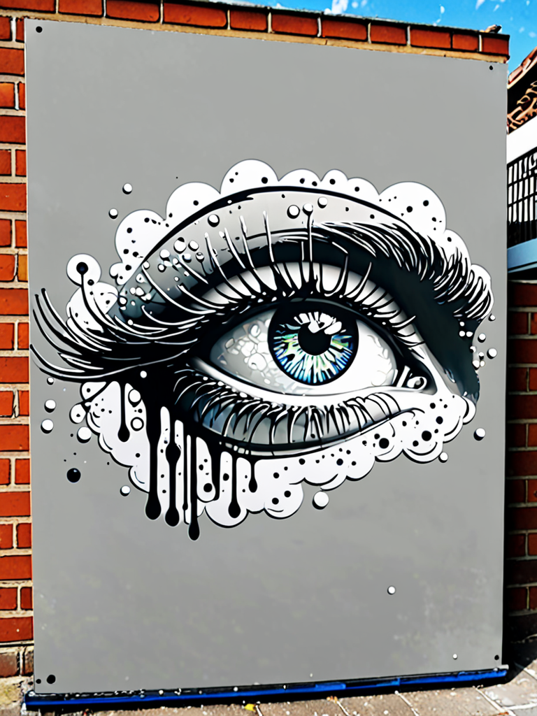 drawing Street Art Eyes Cloud Street Pixação