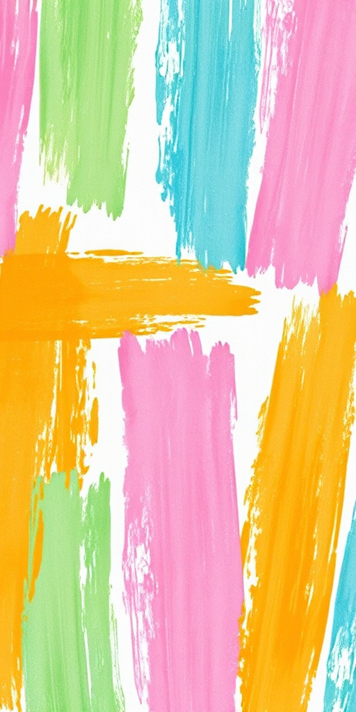Generate a pastel abstract pattern with vibrant brush strokes in various colors including pink, green, blue, and orange on a white background, using a DSLR camera with a 50mm lens at f/2.8, ISO 100, and a shallow depth of field to enhance texture and color clarity.