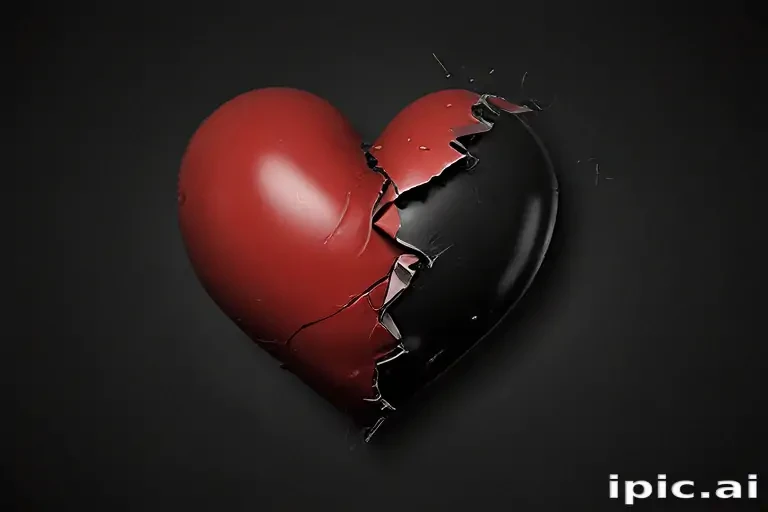 broken heart black background