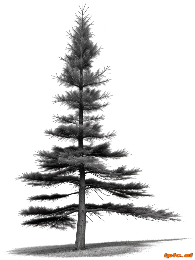 black and white pine tree clip art