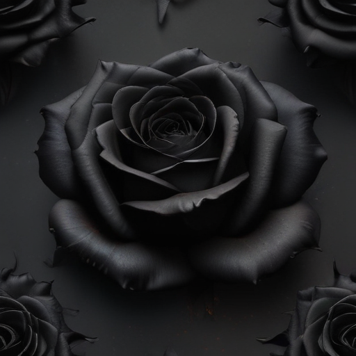Elegant Arrangement of Deep Black Roses on a Dark Background