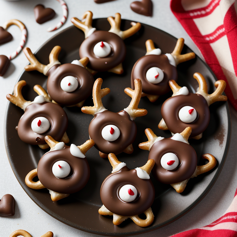 reindeer pretzels with hershey kisses