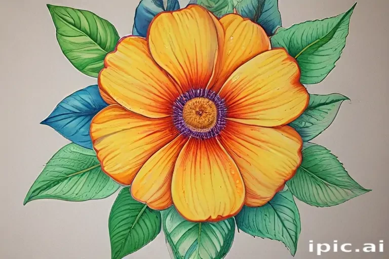 drawings of flowers in color