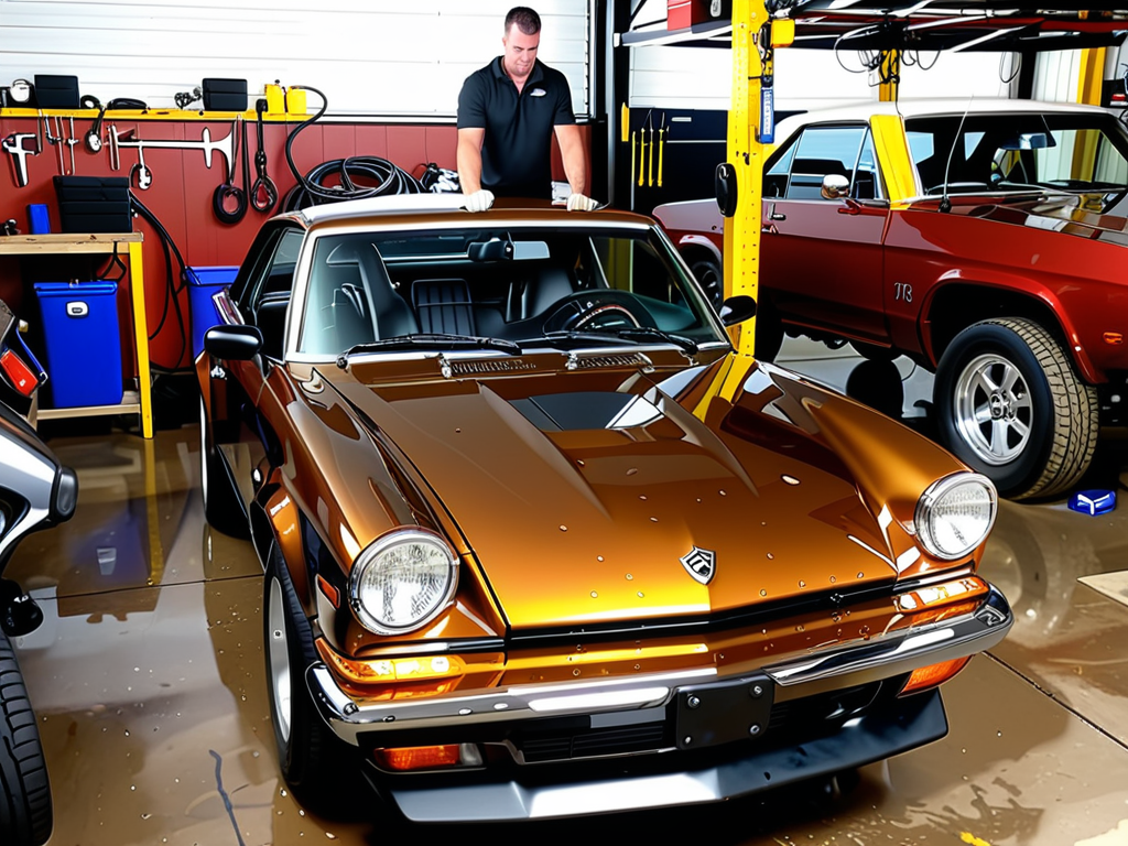 oiled and spoiled at the garage