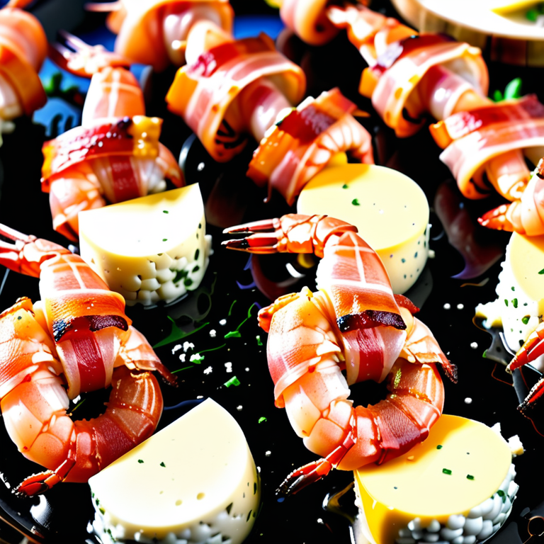 bacon wrapped shrimp with cheese