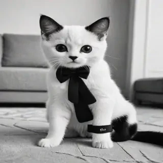 black and white cute