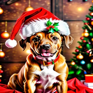 dog christmas background