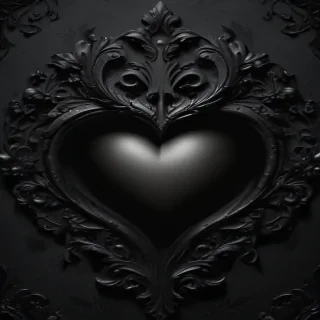 black wallpaper heart