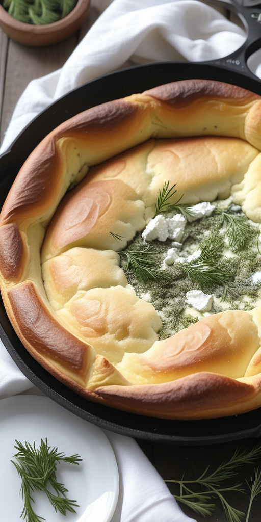 goat cheese and dill dutch baby