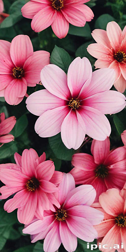 Vibrant Pink Flowers in Full Bloom Against a Lush Green Background