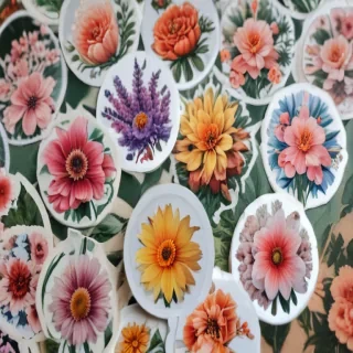 aesthetic flower stickers