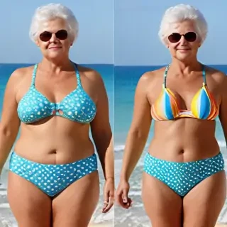 fat granny bikini