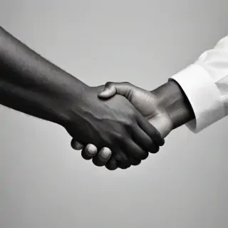 handshake black and white