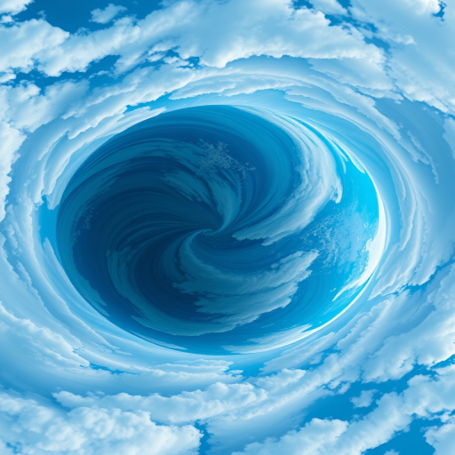Create a detailed 3D rendering of a swirling blue planet with intricate cloud patterns, using a Canon EOS R5 camera, 50mm lens at f/8, ISO 100, with a cinematic perspective and high dynamic range for enhanced clarity and depth.