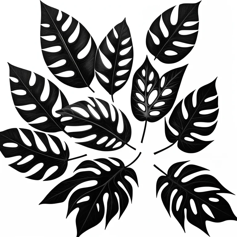black and white leaf clip art