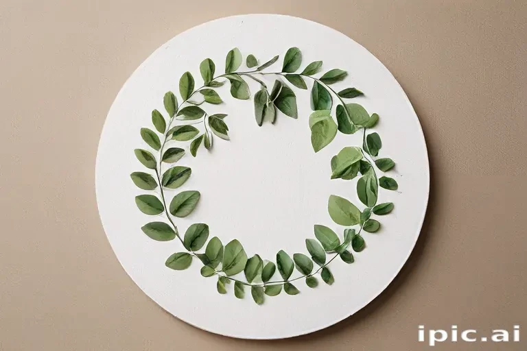 circle with leaves