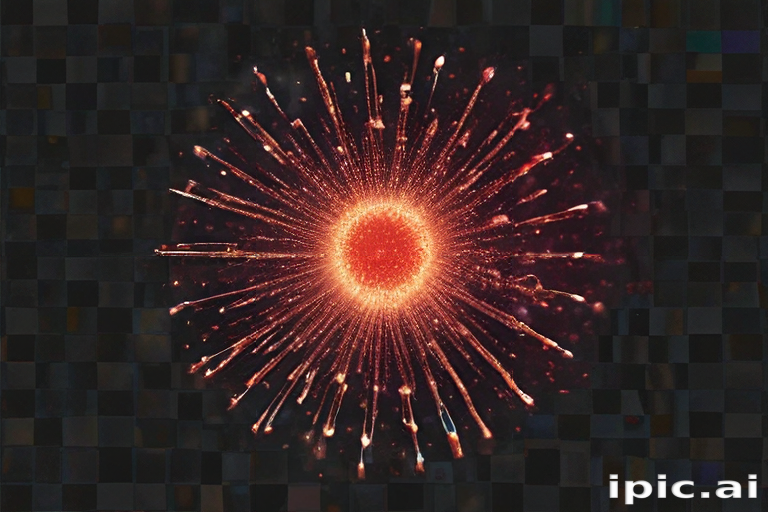 Vibrant Explosion of Light and Color Radiating from a Central Point