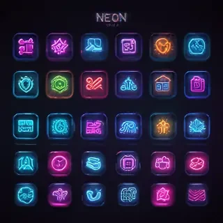 neon app icons