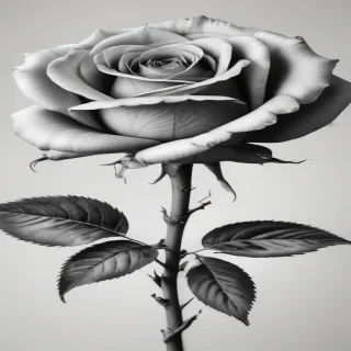 black and white rose clip art