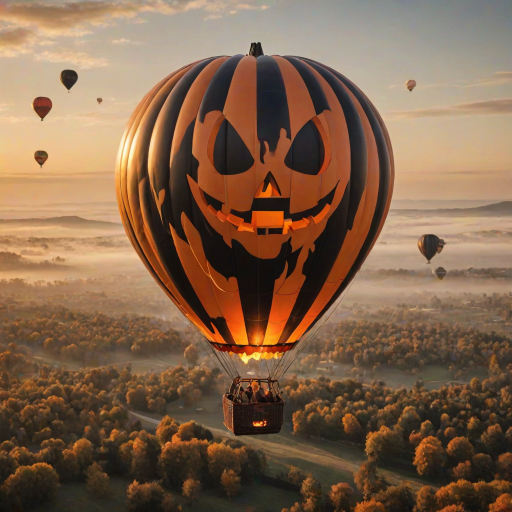 Halloween,pumpkin hot air balloon