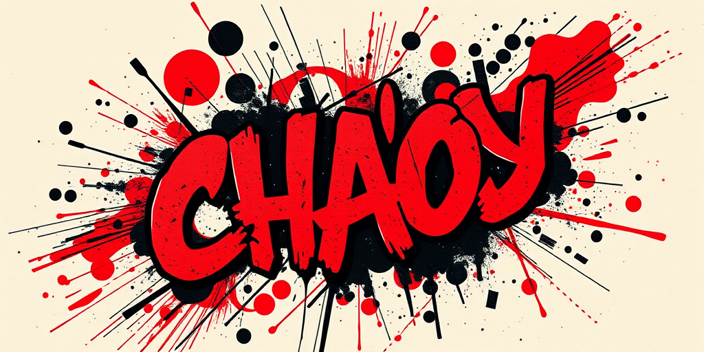 Striking trash polka tattoo dubbed "Urban Chaos" combining bold red and black elements with abstract shapes chaotic lettering and photorealistic imagery to create a dynamic and edgy composition