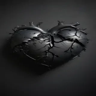 broken heart black