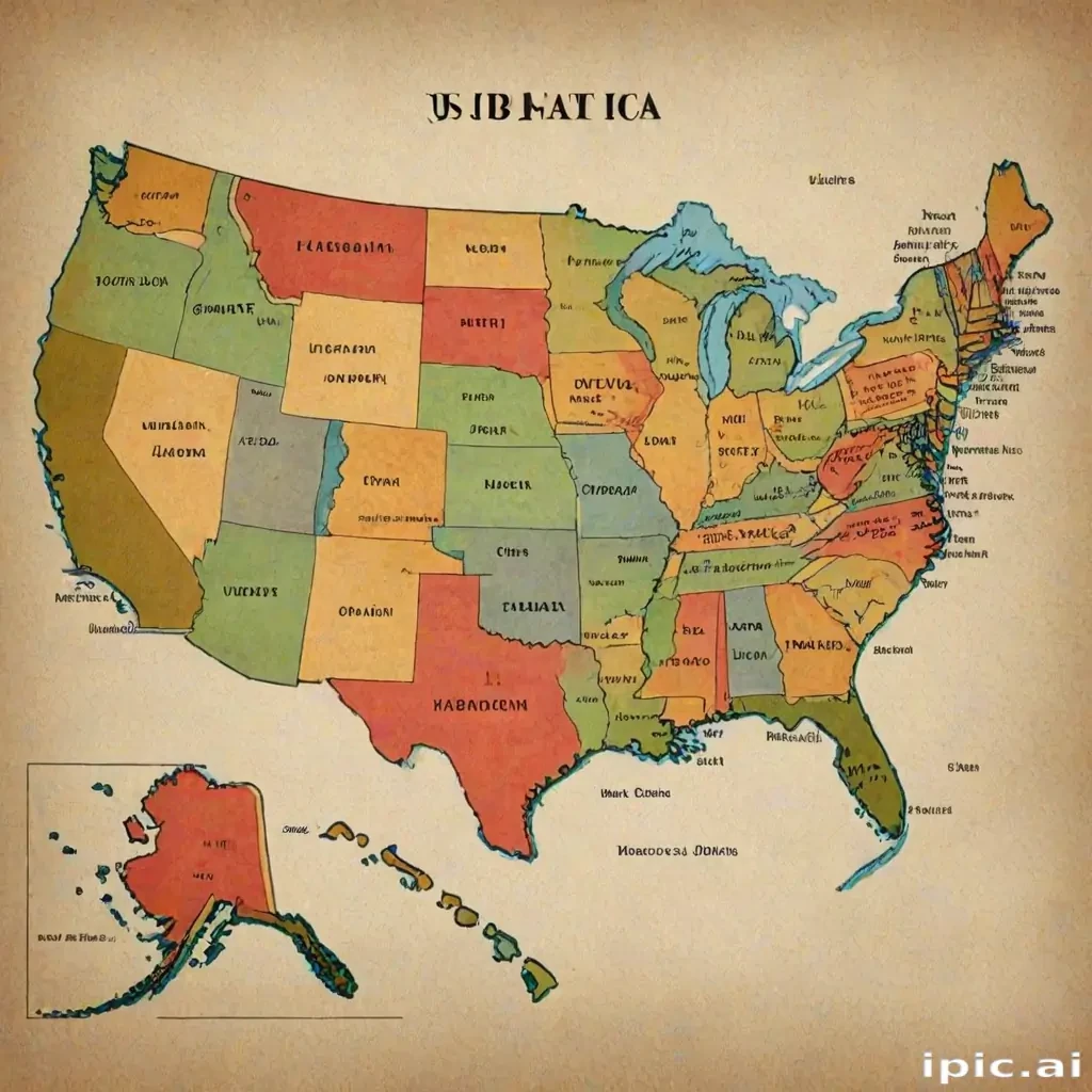 usa map with states
