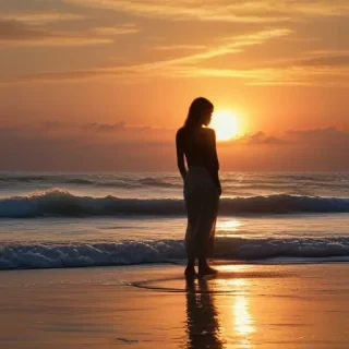 sun set on beach