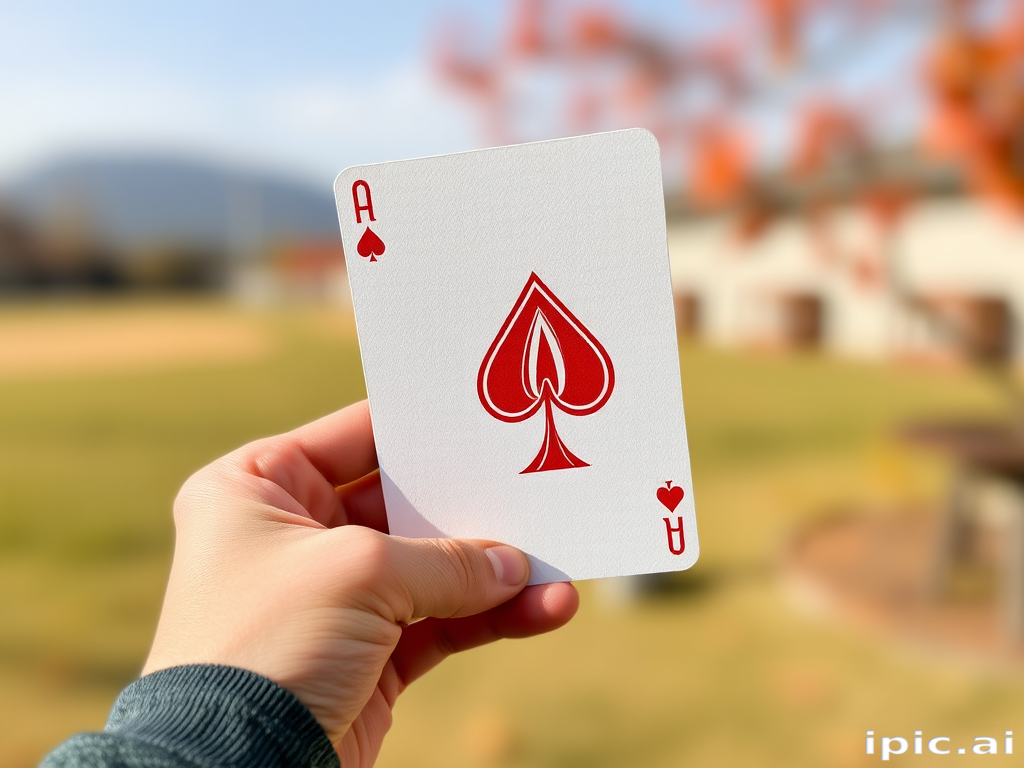 holding card