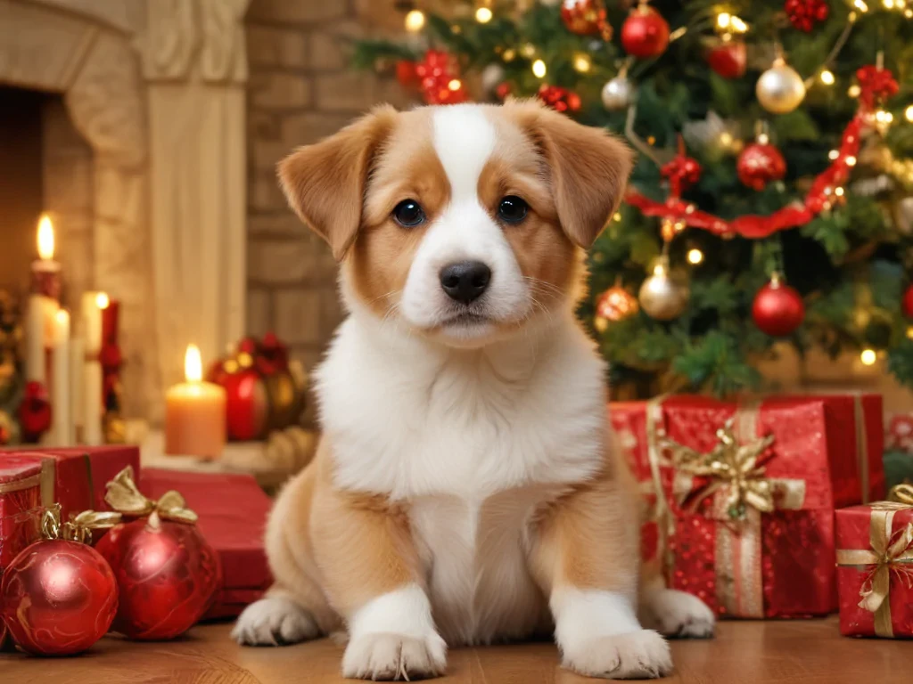 christmas dog wallpaper cute