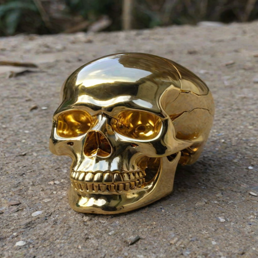 transparent gold skull