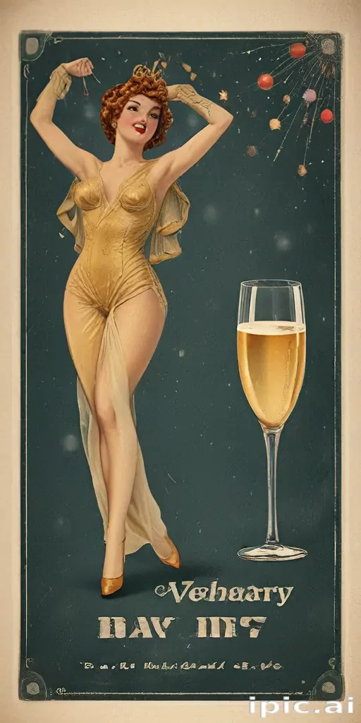 happy new year vintage