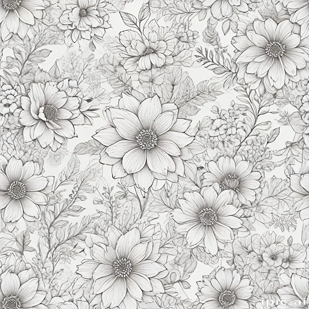 floral line art