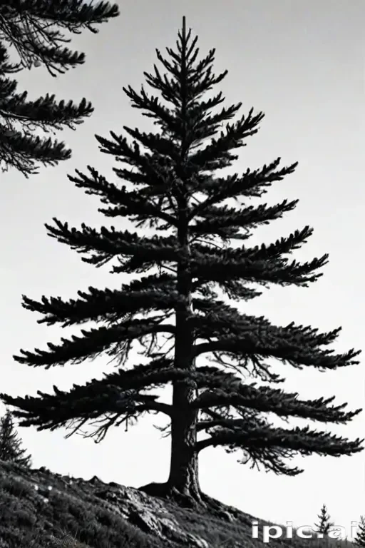 pine tree clipart black and white