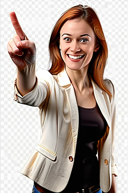woman pointing png