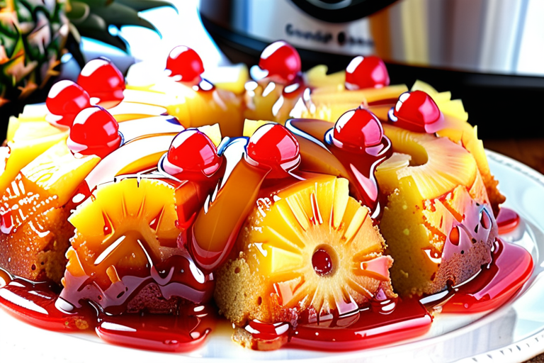 pineapple upside down cake in crock pot