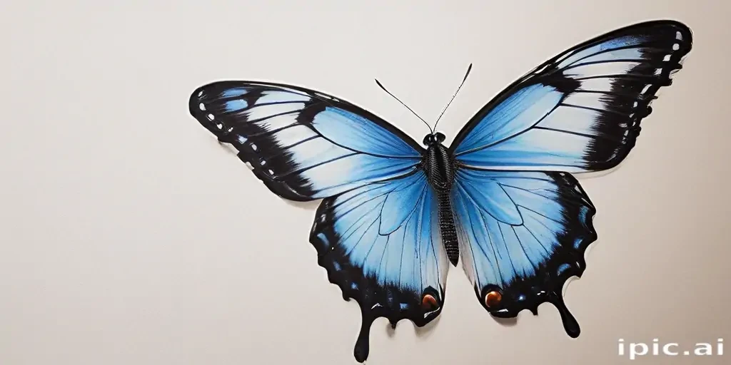 Vibrant Blue Butterfly Artwork Perfectly Displayed on a Light Background
