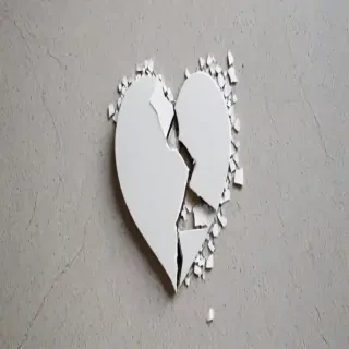 white broken heart