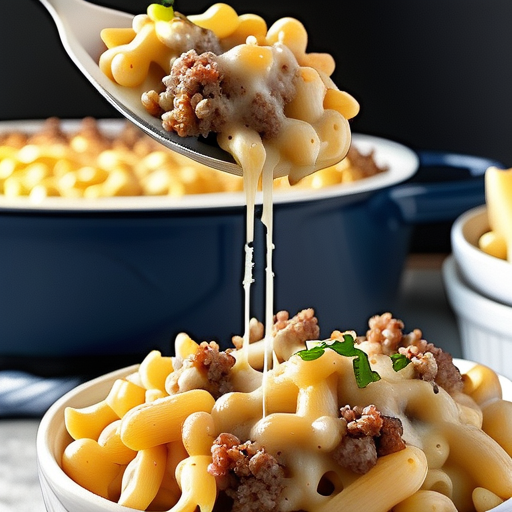 mac and cheese with ground beef