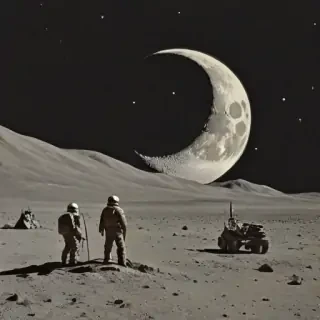 vintage moon art