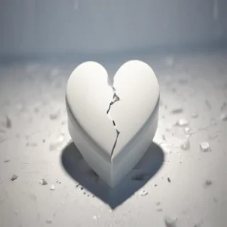 white broken heart