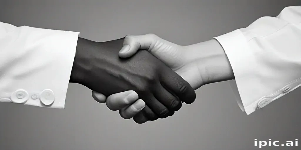handshake black and white