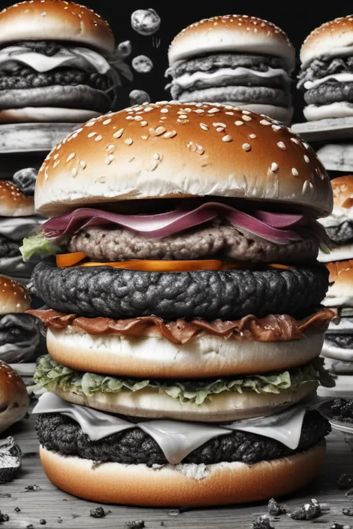 hamburger clipart black and white