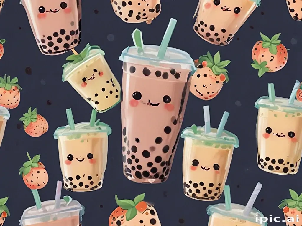 cute boba tea wallpapers