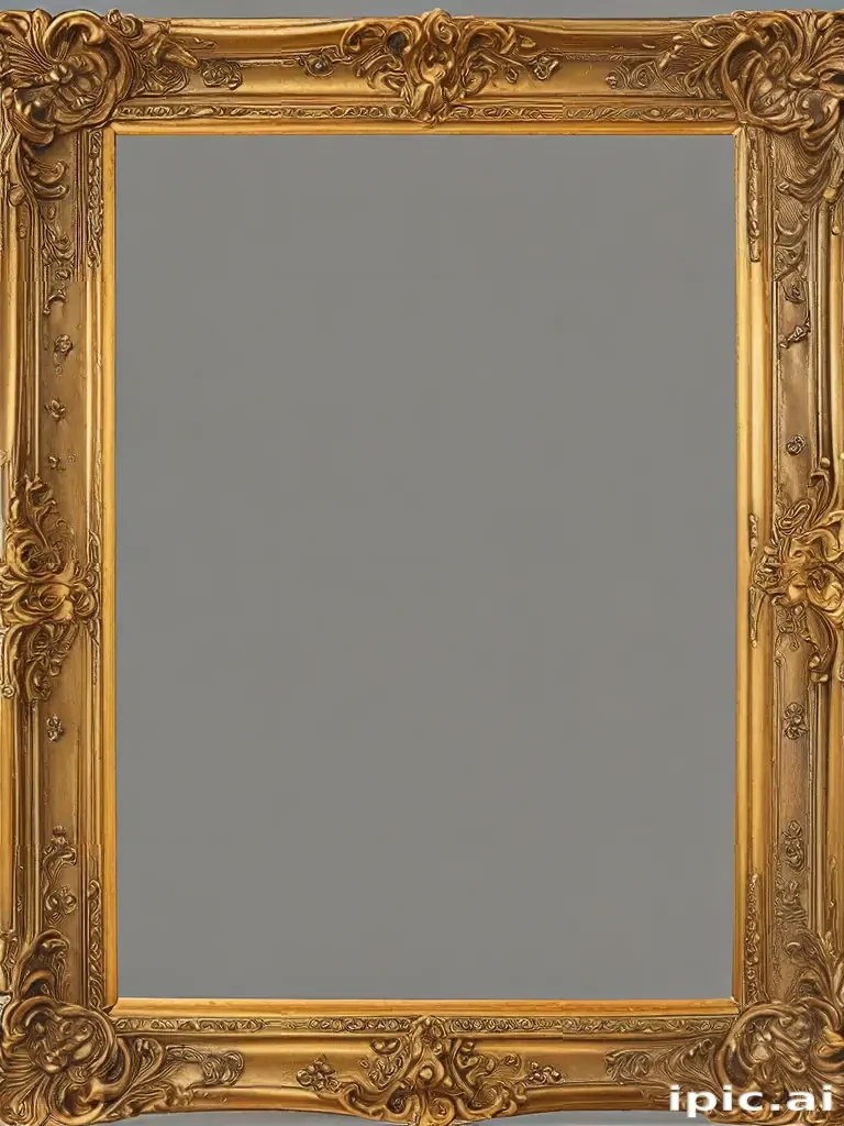 rectangle golden frame png