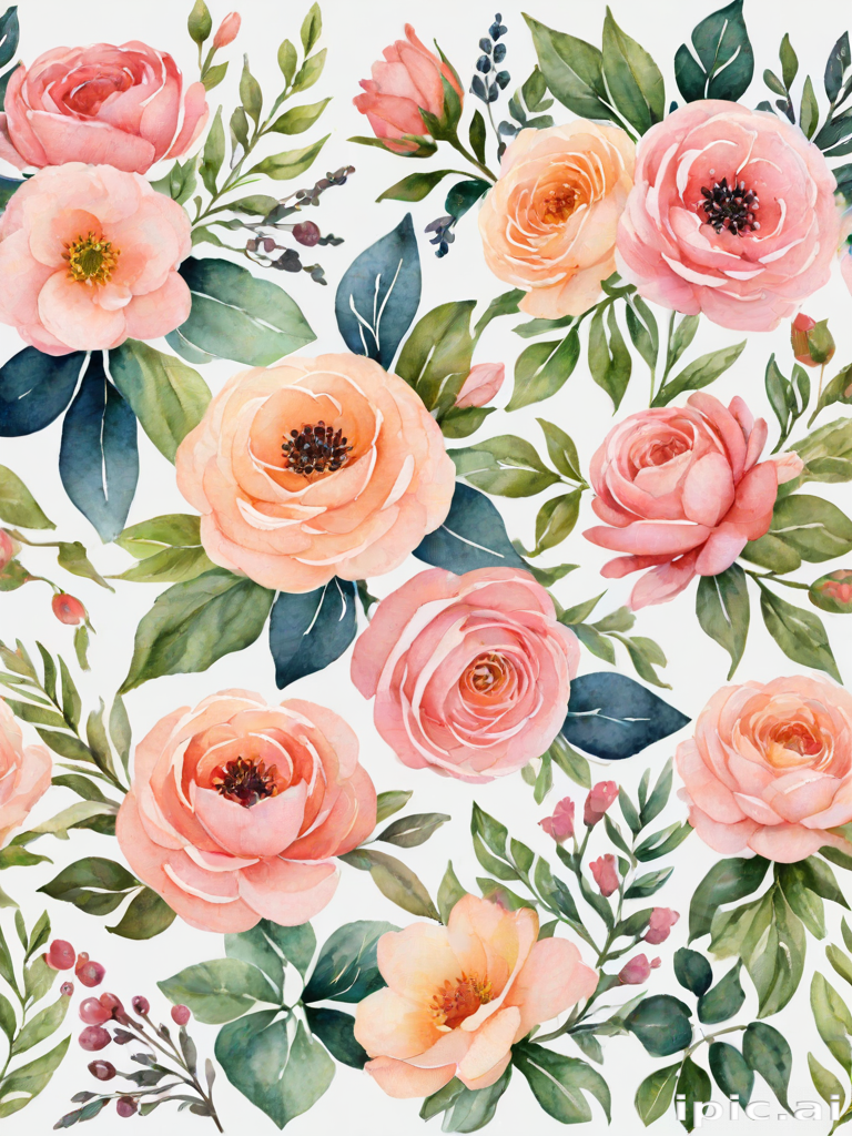 watercolor flowers clipart